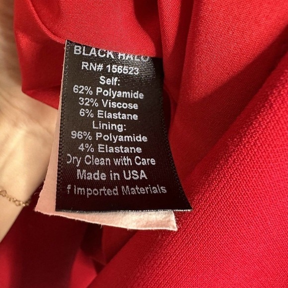 NWT Black Halo Bonfire Red Crete Tailored Ruffle Midi Dress Women's Size 4 - Picture 5 of 6
